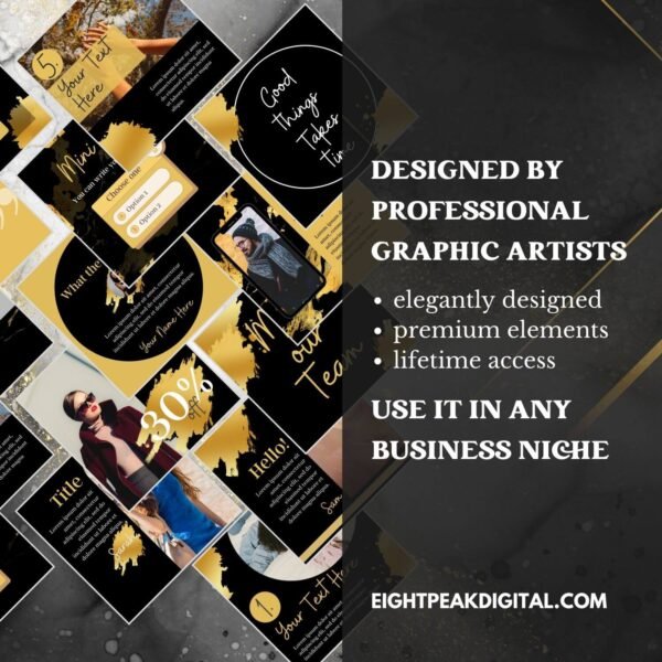 Black and Gold Social Media Canva Templates - Image 3